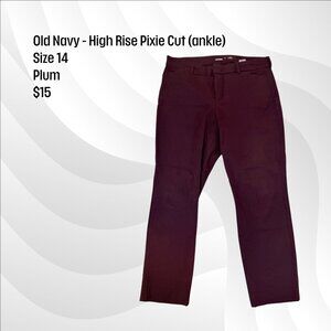 Old Navy high rise pixie cut - color plum - size 14